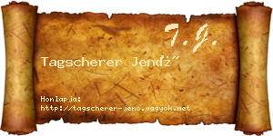 Tagscherer Jenő névjegykártya